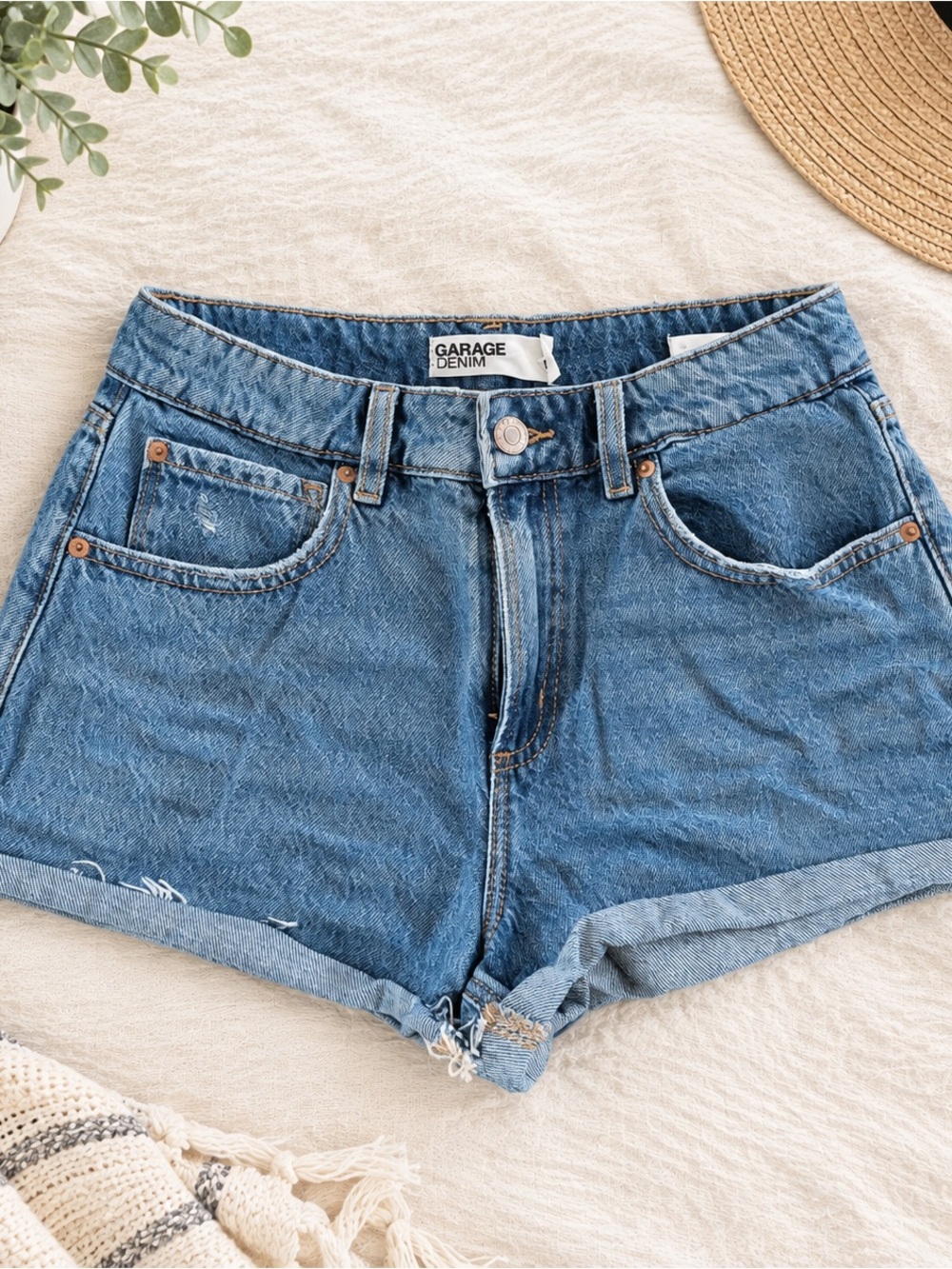 Women's garage denim Blue Denim Shorts